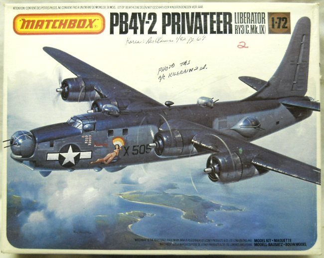 Matchbox 1/72 RY3 C.Mk.IX or PB4Y-2 Privateer Liberator - USA / French Navy / RAF - (PB4Y2), PK-606 plastic model kit